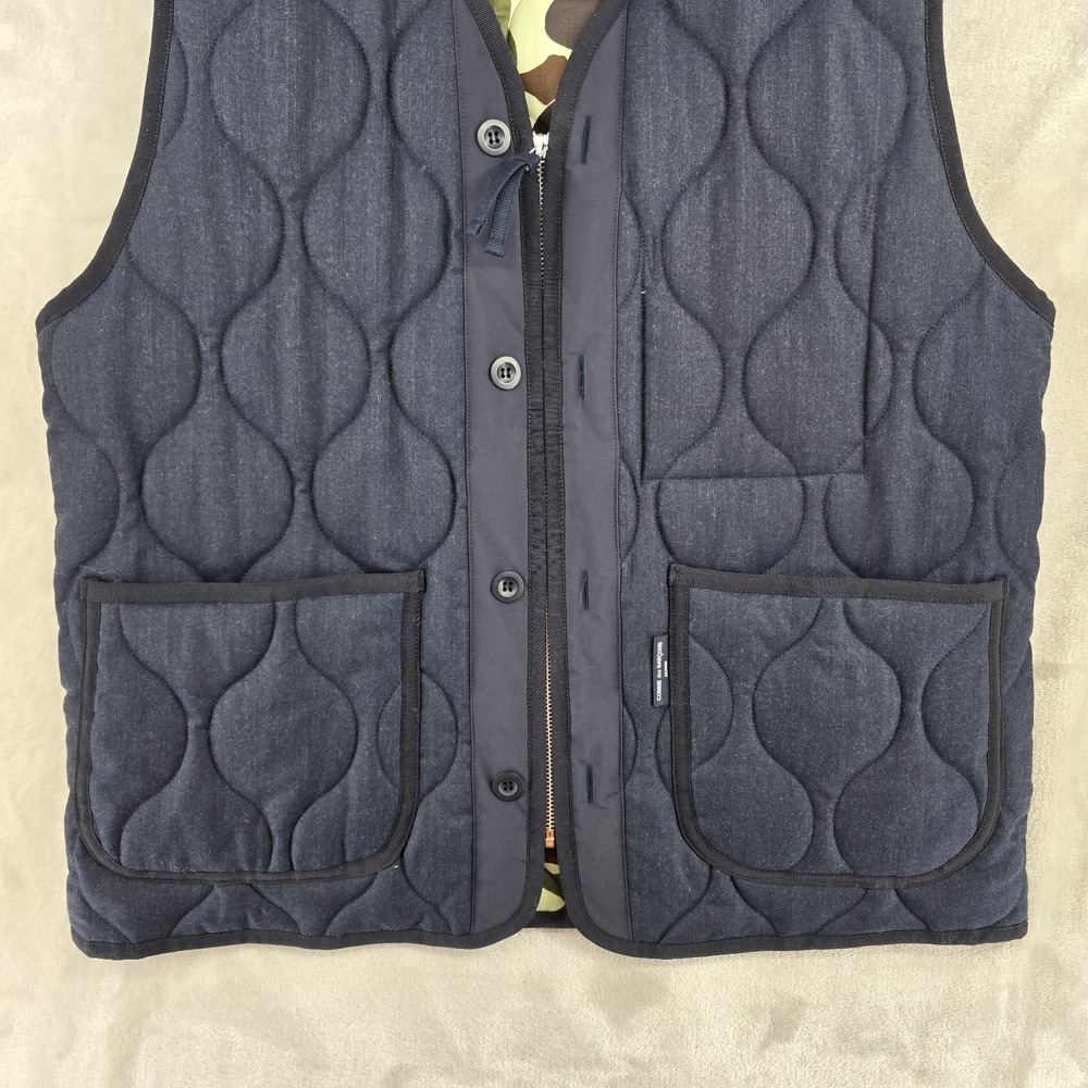 Comme Des Garçons Homme Quilted Vest Mens Small Full Zip Blue Camo Made In Japan - Picture 6 of 15